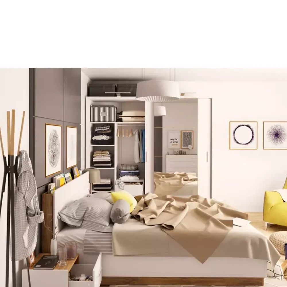 Meble Młodzieżowe|Łóżka Młodzieżowe>lenart. Łóżko do sypialni 140x200 cm z pojemnikiem DENTRO