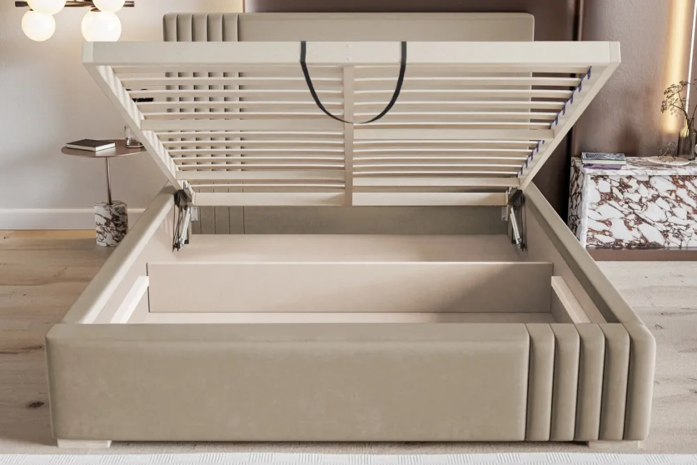 Łóżka Młodzieżowe|Łóżka Z Zagłówkiem>Riban Łóżko do sypialni 140x200 cm z pojemnikiem SENSO