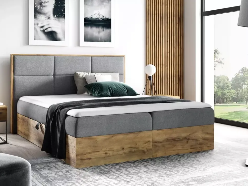 Łóżka Młodzieżowe|Łóżka Z Zagłówkiem>Gruszka Łóżko do sypialni 140x200 z pojemnikiem VALENCE