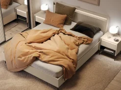 Łóżka Małżeńskie|Łóżka Ze Stelażem></noscript>lenart. Łóżko do sypialni 180x200 z pojemnikiem oświetlenie LED beżowe TREND