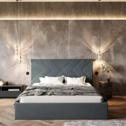 Łóżka Młodzieżowe|Łóżka Z Zagłówkiem></noscript>Riban Łóżko dwuosobowe 160x200 cm szare BATOR