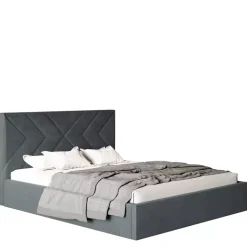 Łóżka Młodzieżowe|Łóżka Z Zagłówkiem></noscript>Riban Łóżko dwuosobowe 160x200 cm szare BATOR