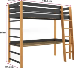 Meble Dla Dzieci|Łóżka Dziecięce></noscript>DOLMAR Łóżko dziecięce na antresoli z biurkiem 80x190 cm NAVIS