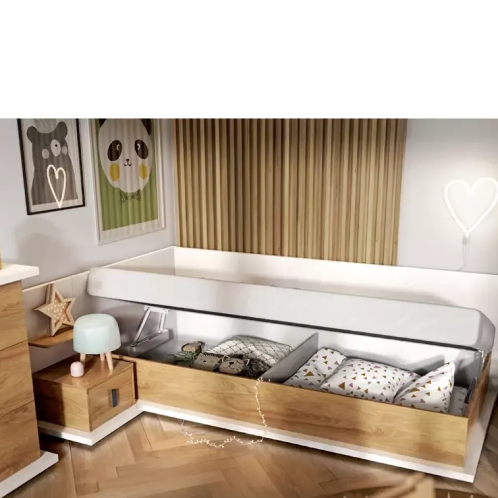 Meble Dla Dzieci|Łóżka Młodzieżowe>lenart. Łóżko dziecięce z materacem i pojemnikiem 90x200 cm SIMI