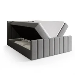 Łóżka Małżeńskie|Łóżka Ze Stelażem>BROMARKT Łóżko kontynentalne 160 x 200 cm do sypialni z pojemnikiem DENVER DUO szare