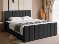 Meble Młodzieżowe|Łóżka Młodzieżowe>BROMARKT Łóżko kontynentalne do sypialni 140x200 cm z pojemnikiem DENVER DUO czarne