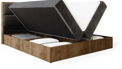 Meble Młodzieżowe|Łóżka Młodzieżowe>BROMARKT Łóżko kontynentalne do sypialni 140x200 cm z pojemnikiem LOFT dąb lefkas