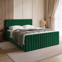 Łóżka Małżeńskie|Łóżka Ze Stelażem>BROMARKT Łóżko kontynentalne DREAM DUO 160x200 cm z pojemnikiem na pościel zielone