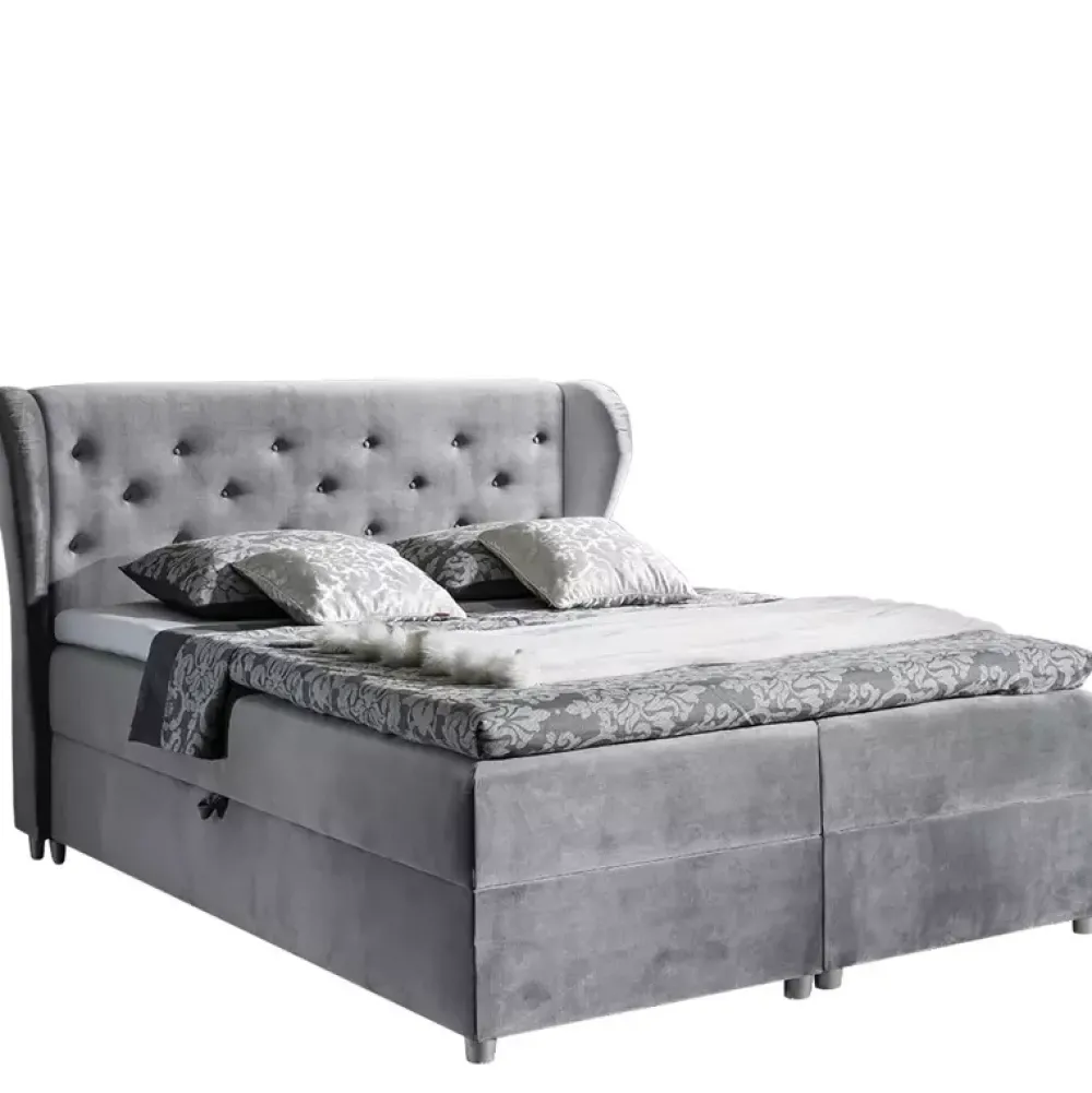 Łóżka Na Nóżkach|Łóżka Z Zagłówkiem>Gruszka Łóżko Kontynentalne 160x200 beżowe PIOTR