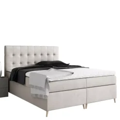 Łóżka Na Nóżkach|Łóżka Z Zagłówkiem>Gruszka Łóżko Kontynentalne 200x200 beżowe ALEX