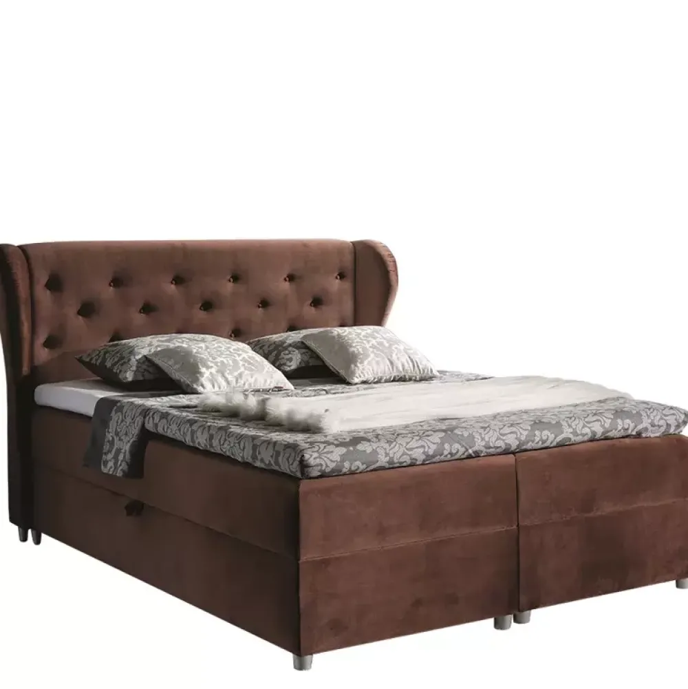 Łóżka Na Nóżkach|Łóżka Z Zagłówkiem>Gruszka Łóżko Kontynentalne 180x200 ciemnoszare PIOTR