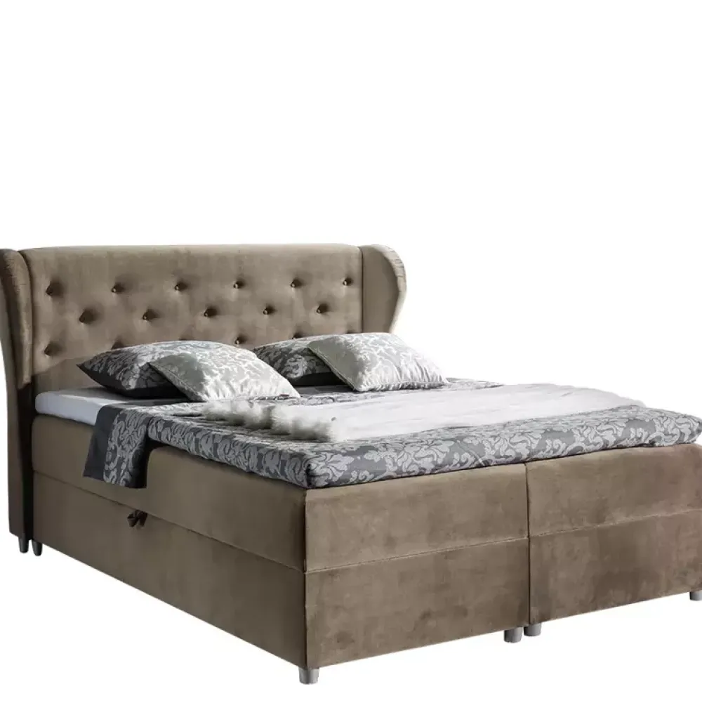 Łóżka Na Nóżkach|Łóżka Z Zagłówkiem>Gruszka Łóżko Kontynentalne 180x200 ciemnoszare PIOTR