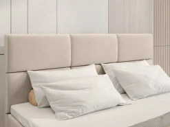 Łóżka Małżeńskie|Łóżka Ze Stelażem></noscript>BROMARKT Łóżko kontynentalne 180x200 cm beż BOSTON pojemnik na pościel