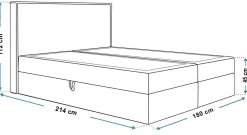 Łóżka Małżeńskie|Łóżka Ze Stelażem></noscript>Riban Łóżko kontynentalne 180x200 cm BETKA pojemnik na pościel