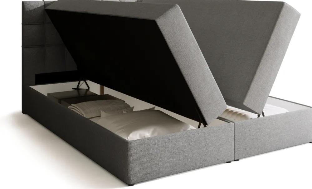 Łóżka Małżeńskie|Łóżka Ze Stelażem>BROMARKT Łóżko kontynentalne 160x200 cm DETROIT pojemnik na pościel