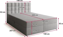 Meble Młodzieżowe|Łóżka Młodzieżowe></noscript>BROMARKT Łóżko kontynentalne 140x200 cm DETROIT pojemnik na pościel