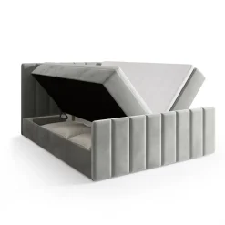 Łóżka Małżeńskie|Łóżka Ze Stelażem>BROMARKT Łóżko kontynentalne 180x200 cm do sypialni z pojemnikiem DENVER DUO szare