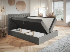 Łóżka Małżeńskie|Łóżka Ze Stelażem>Riban Łóżko kontynentalne 160x200 cm pikowane z pojemnikiem BILD