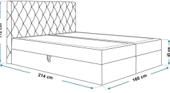 Łóżka Małżeńskie|Łóżka Ze Stelażem></noscript>Riban Łóżko kontynentalne 160x200 cm pikowane z pojemnikiem BILD