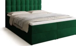 Łóżka Małżeńskie|Łóżka Ze Stelażem>BROMARKT Łóżko kontynentalne 160x200 cm z pojemnikiem DETROIT zieleń
