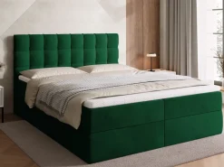 Łóżka Małżeńskie|Łóżka Ze Stelażem></noscript>BROMARKT Łóżko kontynentalne 160x200 cm z pojemnikiem DETROIT zieleń