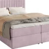 Łóżka Małżeńskie|Łóżka Ze Stelażem>BROMARKT Łóżko kontynentalne 180x200 cm z pojemnikiem na pościel DREAM pudrowy róż