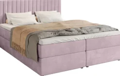 Łóżka Małżeńskie|Łóżka Ze Stelażem>BROMARKT Łóżko kontynentalne 180x200 cm z pojemnikiem na pościel DREAM pudrowy róż