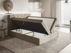 Łóżka Małżeńskie|Łóżka Ze Stelażem>Riban Łóżko kontynentalne 160x200 cm z pojemnikiem na pościel JAMAL