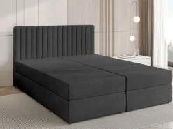 Łóżka Małżeńskie|Łóżka Ze Stelażem></noscript>BROMARKT Łóżko kontynentalne 180x200 cm z pojemnikiem DREAM czarne