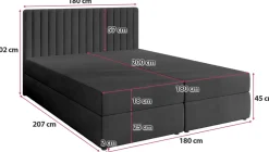 Łóżka Małżeńskie|Łóżka Ze Stelażem></noscript>BROMARKT Łóżko kontynentalne 180x200 cm z pojemnikiem DREAM czarne
