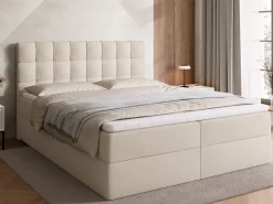 Łóżka Małżeńskie|Łóżka Ze Stelażem></noscript>BROMARKT Łóżko kontynentalne 160x200 cm z pojemnikiem DETROIT pikowany zagłówek