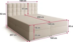 Łóżka Małżeńskie|Łóżka Ze Stelażem></noscript>BROMARKT Łóżko kontynentalne 160x200 cm z pojemnikiem DETROIT pikowany zagłówek