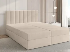 Łóżka Nowoczesne|Łóżka Dwuosobowe></noscript>BROMARKT Łóżko kontynentalne 160x200 cm z pojemnikiem DENVER beż