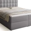 Łóżka Małżeńskie|Łóżka Ze Stelażem>BROMARKT Łóżko kontynentalne 160x200 cm z pojemnikiem DETROIT szare