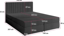 Meble Młodzieżowe|Łóżka Młodzieżowe></noscript>BROMARKT Łóżko kontynentalne 140x200 cm z pojemnikiem DREAM czarne