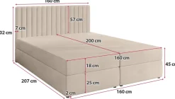 Łóżka Małżeńskie|Łóżka Ze Stelażem></noscript>BROMARKT Łóżko kontynentalne 160x200 cm z pojemnikiem szare DREAM