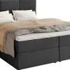 Łóżka Małżeńskie|Łóżka Ze Stelażem>BROMARKT Łóżko kontynentalne 160x200 cm z pojemnikiem na pościel BOSTON czarne