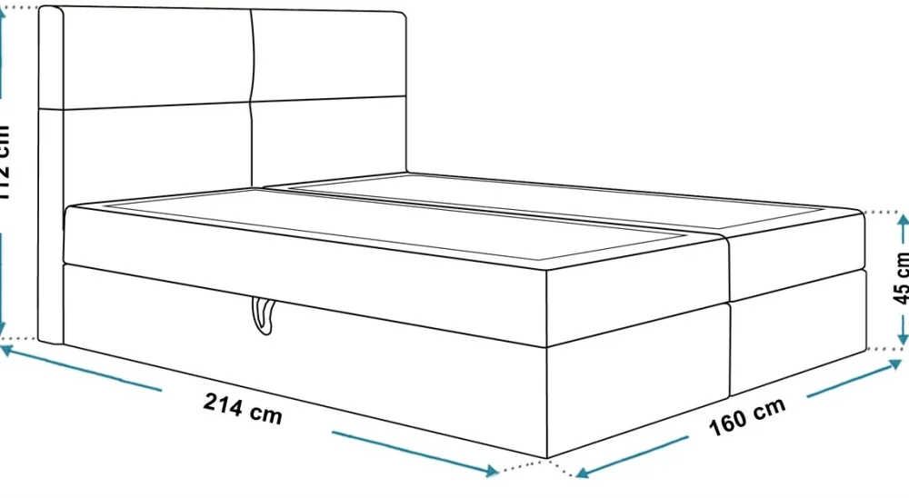 Łóżka Małżeńskie|Łóżka Ze Stelażem>Riban Łóżko kontynentalne 160x200 cm z pojemnikiem GEND nowoczesne