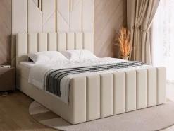 Łóżka Małżeńskie|Łóżka Ze Stelażem>BROMARKT Łóżko kontynentalne 160x200 cm z pojemnikiem DENVER DUO beż