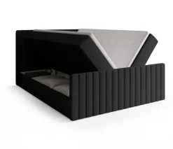 Meble Młodzieżowe|Łóżka Młodzieżowe>BROMARKT Łóżko kontynentalne 140x200 cm z pojemnikiem na pościel DREAM szare