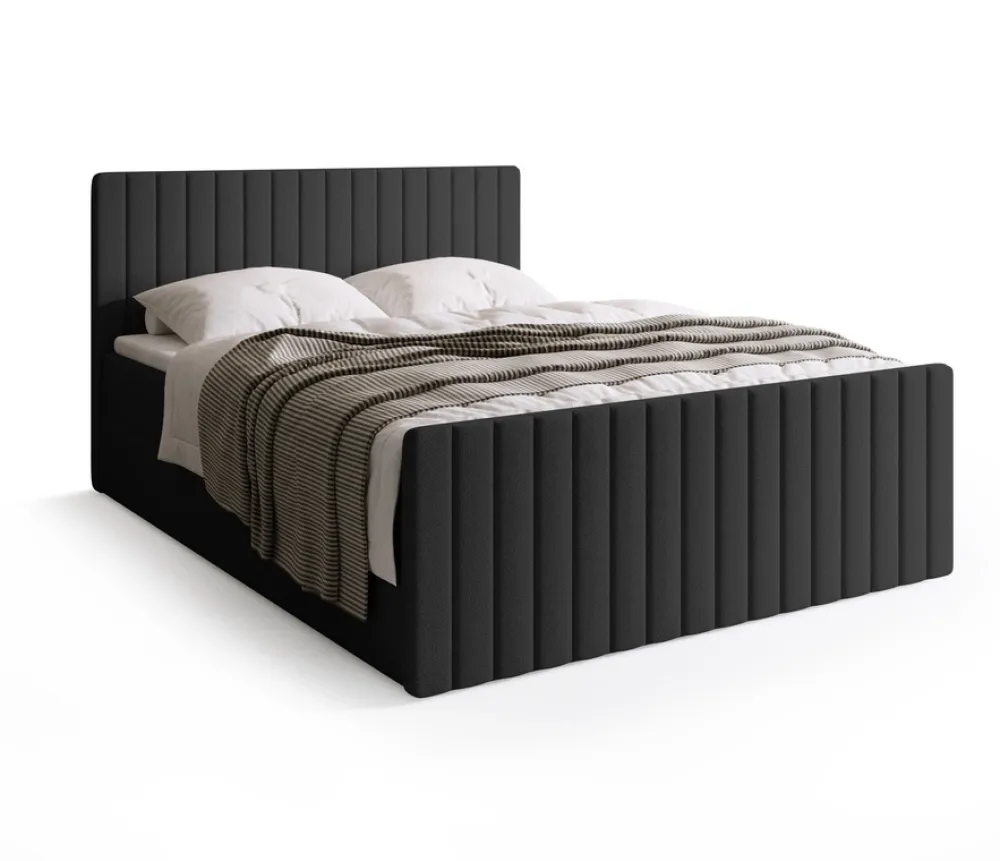 Meble Młodzieżowe|Łóżka Młodzieżowe>BROMARKT Łóżko kontynentalne 140x200 cm z pojemnikiem na pościel DREAM szare