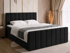 Meble Młodzieżowe|Łóżka Młodzieżowe>BROMARKT Łóżko kontynentalne 140x200 cm z pojemnikiem DENVER DUO czarne