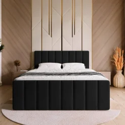 Meble Młodzieżowe|Łóżka Młodzieżowe></noscript>BROMARKT Łóżko kontynentalne 140x200 cm z pojemnikiem DENVER DUO czarne