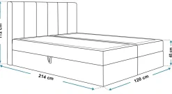 Łóżka Młodzieżowe|Łóżka Ze Stelażem></noscript>Riban Łóżko kontynentalne 120x200 cm z pojemnikiem na pościel OWEL