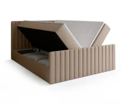 Łóżka Małżeńskie|Łóżka Ze Stelażem>BROMARKT Łóżko kontynentalne 180x200 cm z pojemnikiem na pościel DREAM DUO beżowe