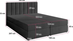 Łóżka Małżeńskie|Łóżka Ze Stelażem></noscript>BROMARKT Łóżko kontynentalne 180x200 cm z pojemnikiem DENVER czarne