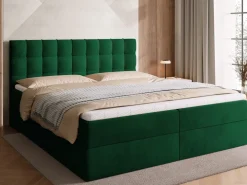 Łóżka Małżeńskie|Łóżka Ze Stelażem></noscript>BROMARKT Łóżko kontynentalne 180x200 cm z pojemnikiem DETROIT butelkowa zieleń