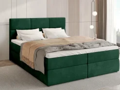 Meble Młodzieżowe|Łóżka Młodzieżowe></noscript>BROMARKT Łóżko kontynentalne 140x200 cm z pojemnikiem na pościel BOSTON zieleń