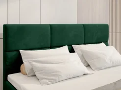 Meble Młodzieżowe|Łóżka Młodzieżowe></noscript>BROMARKT Łóżko kontynentalne 140x200 cm z pojemnikiem na pościel BOSTON zieleń