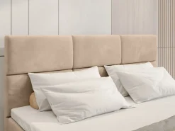 Łóżka Małżeńskie|Łóżka Ze Stelażem></noscript>BROMARKT Łóżko kontynentalne 160x200 cm z pojemnikiem na pościel BOSTON beż
